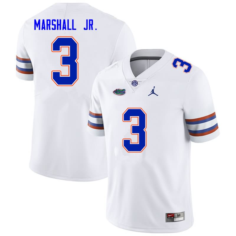 Men's NCAA Florida Gators Jason Marshall Jr. #3 Stitched Authentic Nike White College Football Jersey YVC4565NG